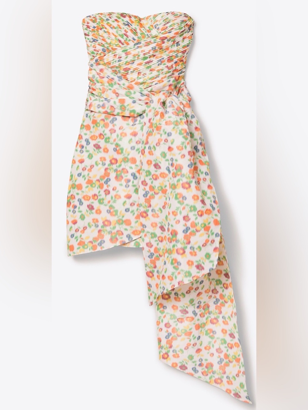 Tory Burch Tossed Confetti Strapless Dress with Orange Logo Trim Size 00